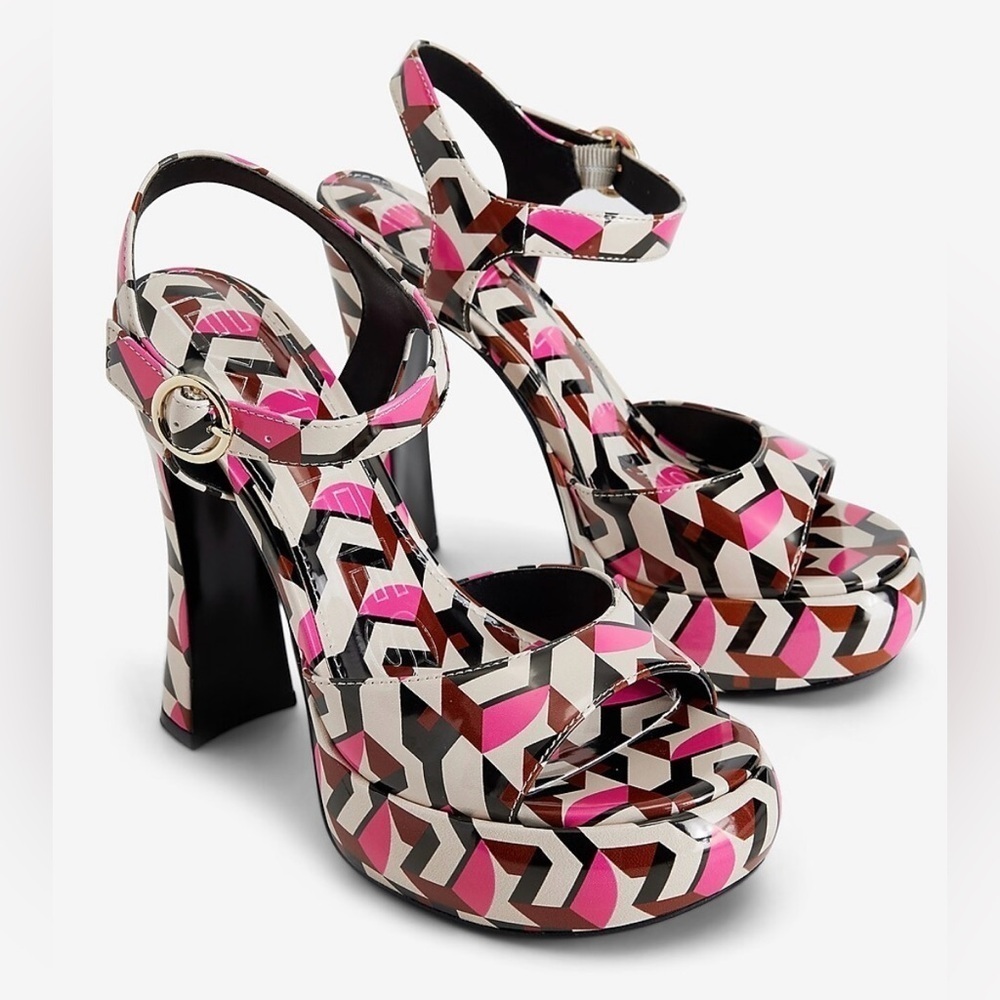 Brian Atwood x Express Platform Heeled Sandals NWT - Picture 4 of 4